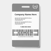 グレーモダンプリントカスタムID企業の従業員 バッジ (裏面)