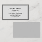 グレーモダンプレーンシンプルミニマリスト 名刺 (正面/裏面)
