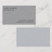 グレーモダンプロフェッショナルミニマリストプレーン 名刺 (正面/裏面)