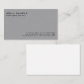 グレーモダンプロフェッショナルミニマリストプレーン 名刺 (正面/裏面)