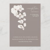 グレーモダンホワイトオーキッドウェディングレセプション エンクロージャーカード (正面)