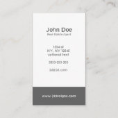 グレーモダンホワイトクラシー実在エテート名刺 名刺 (裏面)