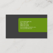 グレーモダンホワイトグリーンストライプ名刺 名刺 (裏面)