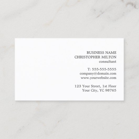 グレーモダンホワイトジオメトリックストライプコンサルタント 名刺 (裏面)