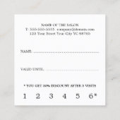 グレーモダンホワイトストライプ金ゴールドフェイクハート美しい ロイヤリティカード (裏面)