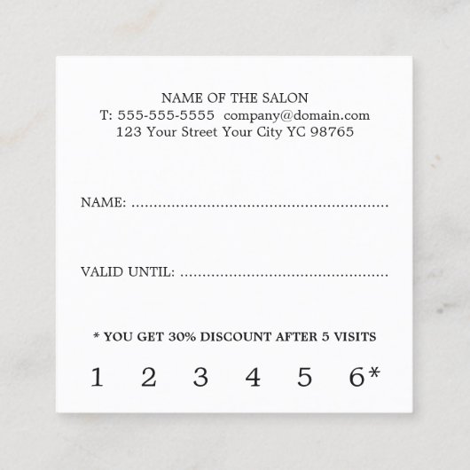 グレーモダンホワイトストライプ金ゴールドフェイクハート美しい ロイヤリティカード (裏面)