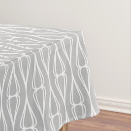 グレーモダンホワイトパターン テーブルクロス