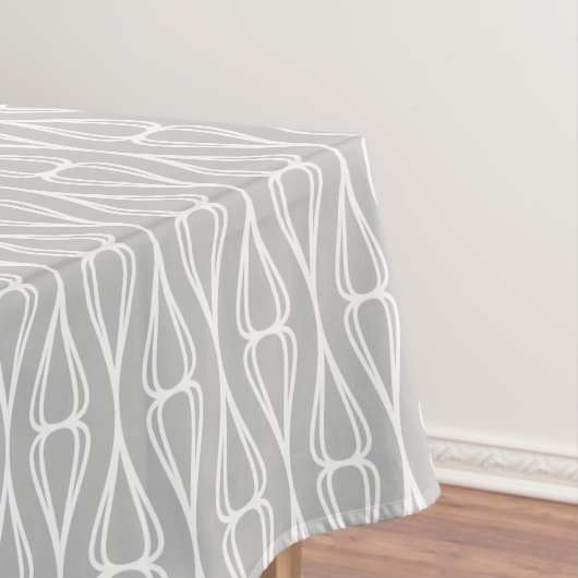 グレーモダンホワイトパターン テーブルクロス (インサイチュ)