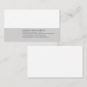 グレーモダンホワイトプロフェッショナルプエレガントラン 名刺 (正面/裏面)