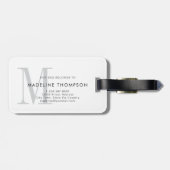 グレーモダンホワイトモノグラム ラゲッジタグ (裏面横)