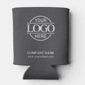 グレーモダンホワイト企業の会社のビジネスロゴ 缶クーラー (裏面)