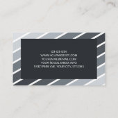 グレーモダンホワイト対角ストライプ名刺 名刺 (裏面)