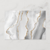 グレーモダンホワイト金ゴールドアゲ結婚ート詳細 エンクロージャーカード (裏面)