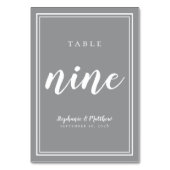 グレーモダンホワ結婚イトのテーブル番号9 テーブルナンバー (裏面)