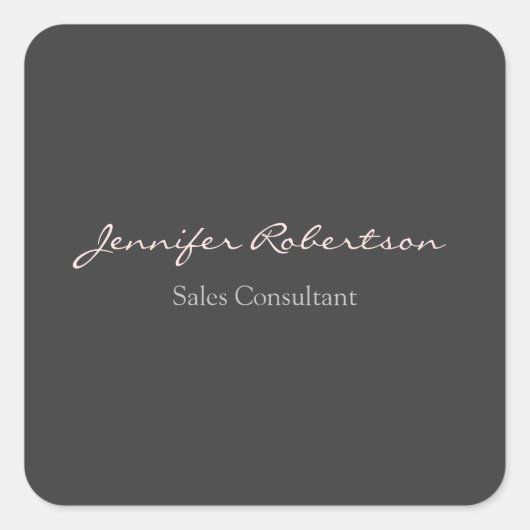 グレーモダンミスティバラプレーンユニーク スクエアシール (正面)