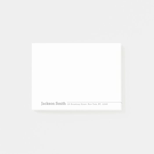 グレーモダンミニマパーソナライズされたリスト名 ポストイット (正面)