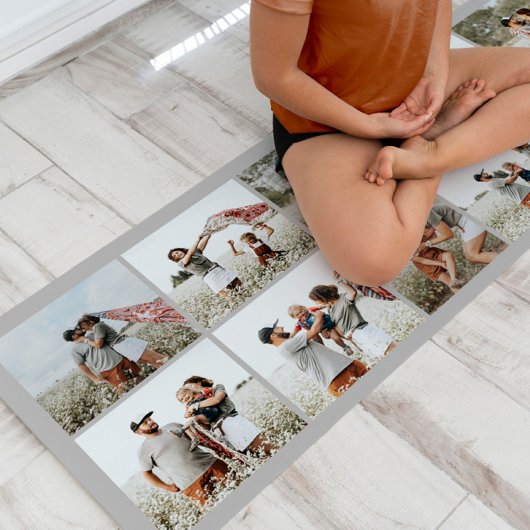 グレーモダンミニマルエレガント写真数々のコラージュ ヨガマット