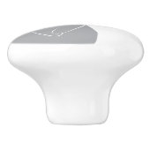 グレーモダンミニマルバニーのセラミックプルノブ セラミックノブ (側面)