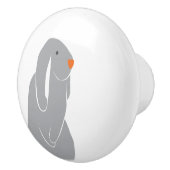 グレーモダンミニマルバニーのセラミックプルノブ セラミックノブ (右)