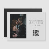 グレーモダンミニマル写真QRコードを保存する (正面/裏面)