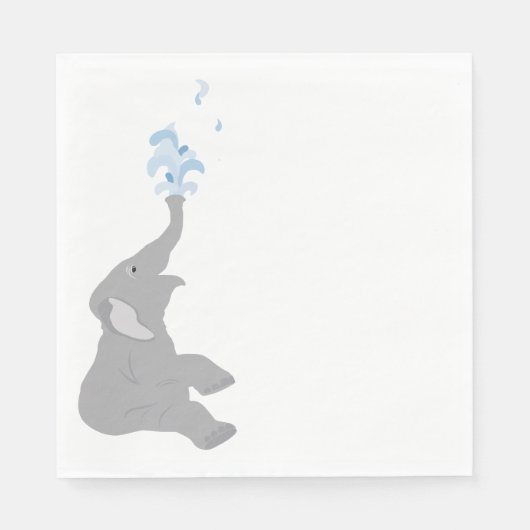 グレーモダンミニマル象シャワーパーティーナプキン スタンダードランチョンナプキン (正面)