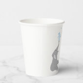 グレーモダンミニマル象シャワー誕生日カップ 紙コップ (右)