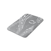 グレーモダンミュージックノートMonogram Bath Mat バスマット (アングル)