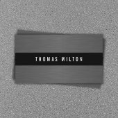 グレーモダンメフェイクタル黒のコンサルタストライプント 名刺