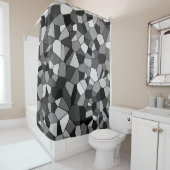 グレーモダンモザイク模様 シャワーカーテン (インサイチュ)