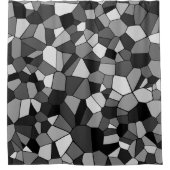 グレーモダンモザイク模様 シャワーカーテン (正面)