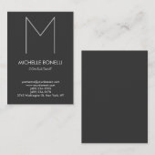 グレーモダンモノグラムスタイリッシュ名刺 名刺 (正面/裏面)
