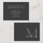 グレーモダンモノグラム披露宴挿入カード エンクロージャーカード (正面/裏面)