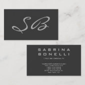 グレーモダンモノグラム標準名刺 名刺 (正面/裏面)