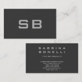 グレーモダンモノグラム標準名刺 名刺 (正面/裏面)