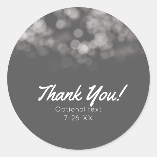 グレーモダンライツミニマルシックパーティーカスタムの好意 ラウンドシール (正面)