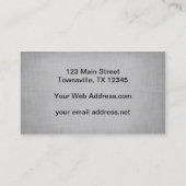 グレーモダンリネンのテクスチャ 名刺 (裏面)