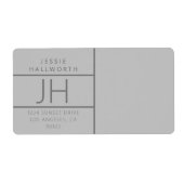 グレーモダンルッキング差出人住所出荷 ラベル (正面)