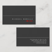 グレーモダンレッドカラープロフェッショナル名刺 名刺 (正面/裏面)