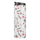 グレーモダンレッドフローラモノグラム タンブラー (回転右)