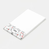 グレーモダンレッドフローラモノグラム ポストイット (アングル)