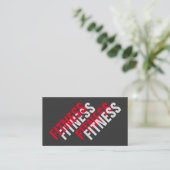 グレーモダンレッド特別ユニークパーソナルトレーナー 名刺 (スタンド正面)