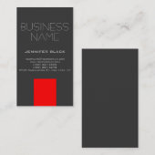 グレーモダンレッド・コンサルタント・ビジネス・カード 名刺 (正面/裏面)