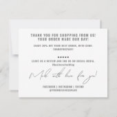 グレーモダン包装インサート サンキューカード (裏面)