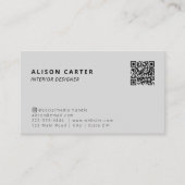 グレーモダン名刺 | QRおよびロゴ |スタンドアウト 名刺 (正面)