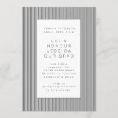 グレーモダン大学院編集可能な卒業 案内状 (裏面)