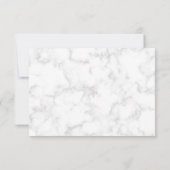 グレーモダン大理石とバラ金ゴールドスクリプ結婚ト 出欠カード (裏面)