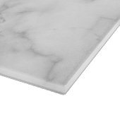  グレーモダン大理石と木科の名前モノグラム  カッティングボード (角)