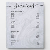 グレーモダン大理石サロン価格表サービスメニュー フォトプラーク (正面)