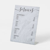 グレーモダン大理石サロン価格表サービスメニュー 台座サイン (正面)