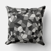 グレーモダン幾何学的モザイク クッション (正面)